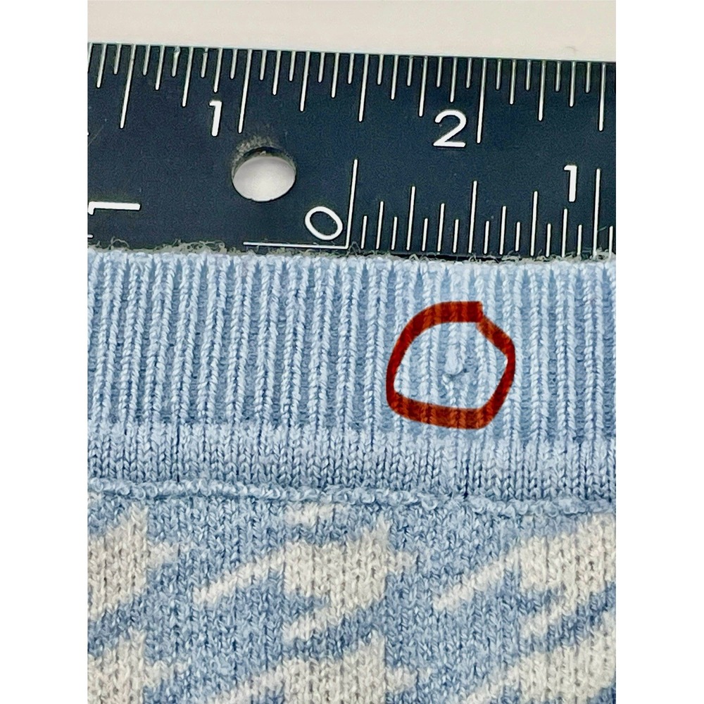 Women's Pastel Baby Blue Houndstooth cropped Sweater Vest Knit Small White - Picture 8 of 8